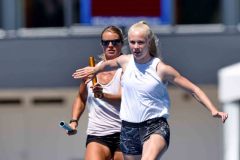 27-06-2019: Atletiek: Trainingen 4 x 100 meter heren en dames: PapendalV.l.n.r: Dafne Schippers, Marije van HunenstijnTraining estafetteploegen 4 x 100 m Papendal